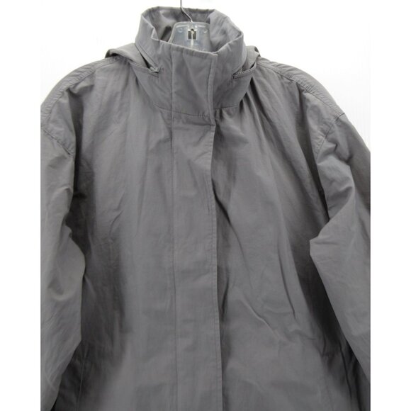 Eileen Fisher Jacket Small Petites Rain Coat Hoodie Organic Cotton - Picture 2 of 12
